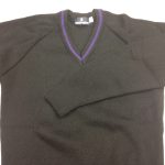 HARRIS BROMLEY BLACK JUMPER WITH PURPLE STRIPE