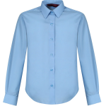 2-Pack Girls Long Sleeve NON IRON SKY BLUE Blouse (Twin Pack)