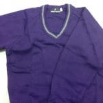 HARRIS BROMLEY PURPLE JUMPER WITH GREY STRIPE