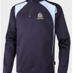 Haberdashers' Hatcham College Navy & Sky Blue 1/4 Zip P.E Top With Logo
