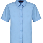 2-Pack Girls Short Sleeve NON IRON SKY BLUE Blouse (Twin Pack)